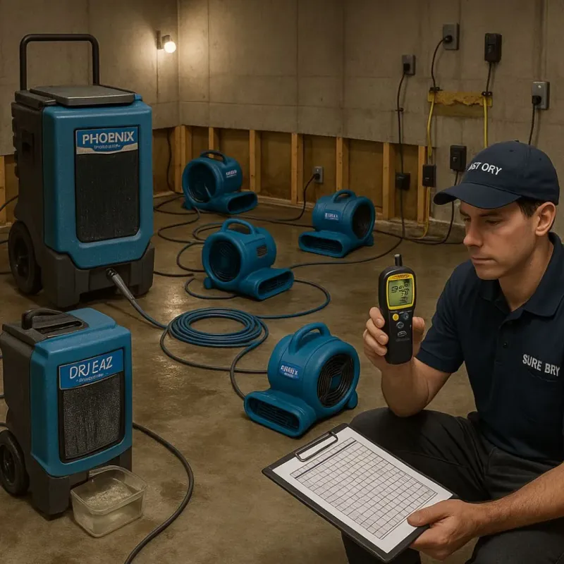 Structural Drying and Dehumidification process in Fellsburg, PA